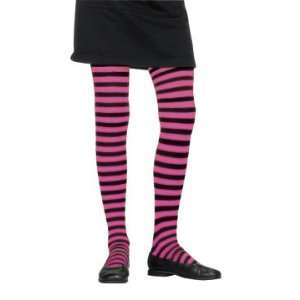  Childrens Black & Pink Striped Costume Tights Toys 