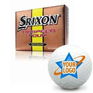  Srixon Trispeed Tour Logo Golf Balls   Tour Yellow Sports 