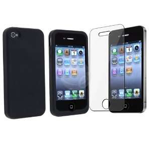   Soft Skin + Lcd Screen Guard For iPhone 4 Cell Phones & Accessories