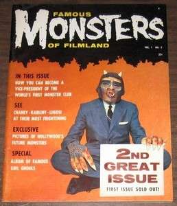   Monsters #2 Warren Magazine 1958 Karloff & Carradine Autographs  