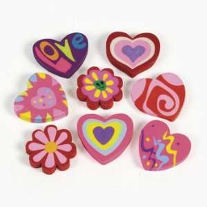  2 Dozen Assorted Valentine Erasers Toys & Games
