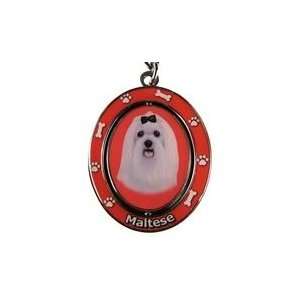  Maltese Spinning Keychain