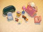   LOVING FAMILY DOLLHOUSE DAYBED COUCH ORANGE CAT SCOTTY DOG LAMP LOT