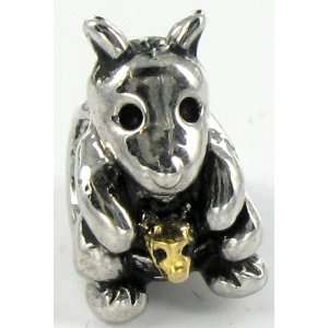   Silver Plated Kangaroo Charm Bead for Pandora/Troll/Chami Jewelry