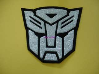 TRANSFORMERS Autobot Iron On Patch Silver Sew On Motif  