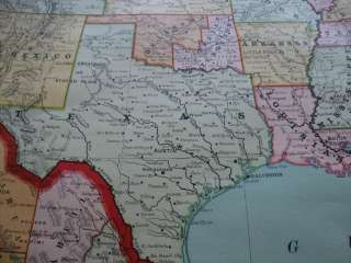 Rare1894 Rand McNally Huge Wall Map United States +  