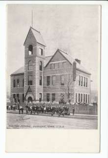 Fulton School Dubuque Iowa IA 1907 F.L. Egelhof Old Postcard County 