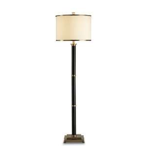 Currey and Company 8316 Chatham   One Light Floor Lamp, Black/Brass 