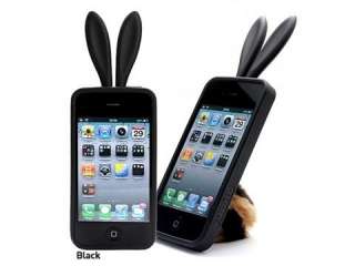Lovely Bunny Rabito Rubber Case Cover Iphone 4 4G Blk  