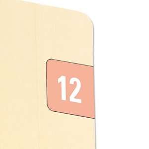 SMEAD Year 2012 End Tab Folder Labels, 1/2 x 1, Pink/White, 250 Labels 