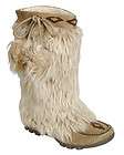 SKU Moccasin Mukluk Faux Fur Suede boots with Pompoms Dangles Black 