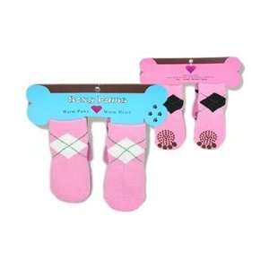  Petal Pink Argyle Soxy Paws Socks Baby