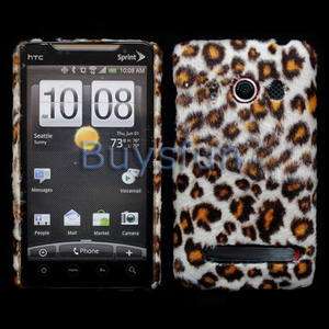   Leopard print faux fur Hard Cover Case Skin for HTC EVO 4G  