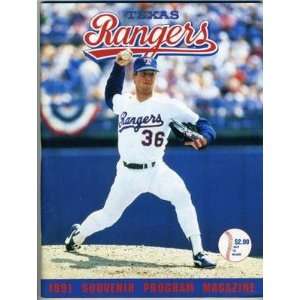  1991 Texas Rangers Souvenir Program Cleveland Indians 