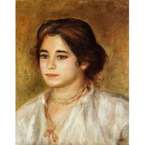  Oil Painting Gabrielle Wearing a Necklace Pierre Auguste 