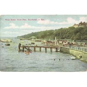   Vintage Postcard West Beach from Pier   Southend on Sea England UK