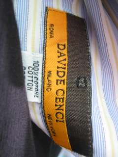 DAVIDE CENCI Cotton Blue Yellow Button Down Shirt 41  