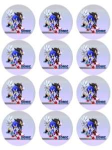 Sonic the Hedgehog   Edible Cupcake PhotoCake 12Toppers  