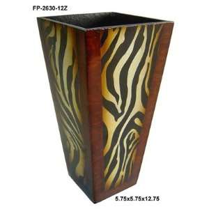  Cheungs Rattan Wooden Planter with Zebra 12 Inch Patio 