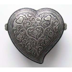  Heart Shaped Cast Metal Jewelry Box 