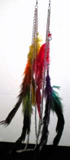 Chained Necklace to Crystal Beads & Layered Feather * U Pick Color 