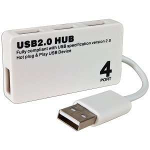  4 Port USB 2.0 Hub (White)