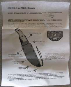 NEW ESEE Knives 6S OD 6SOD Serrated Edge Fixed Blade Knife & OD Green 