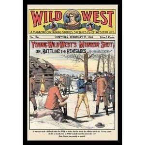 Art Wild West Weekly Young Wild Wests Mirror Shot   Giclee Fine Art 
