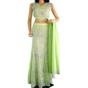    Green Party Wear Indian Dress Lehenga Lengha Choli L Toys & Games
