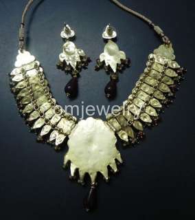 Victorian Gold Plated Emerald Pendent Belly dance Set  