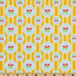  44 Wide Happy Mochi Yum Yum Roses Yellow Fabric By The 