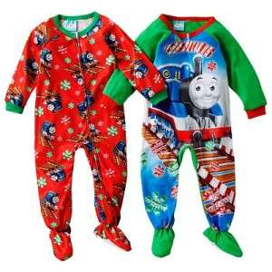 Thomas the Train Christmas Footed Blanket Sleeper Pajamas 3 3T Toddler 