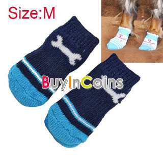 Lovely Warm 4PCS/Pack Dog Cat Puppy Dogs Pet Socks Anti Skid Bottom 