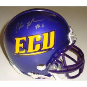  Autographed Chris Johnson Mini Helmet   East Carolina ECU 