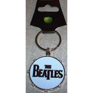  Beatles Logo Drum Head 1 1/2 Metal/Enamel KEYCHAIN 