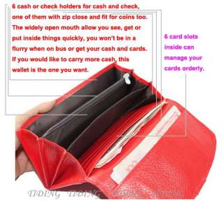 Ladys Womens Leather Cash Wallet Check Card Holder  