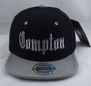 COMPTON Snapback Hat Cap EazyE Dre Cube NWA Vintage LA RAIDERS Silver 