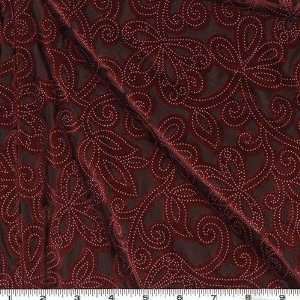  60 Wide Velvet Burnout Persia Burgundy Fabric By The 
