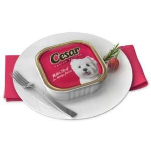  Cesar Original Pate Beef with Meaty Juices Canned Dog Food 