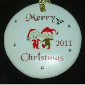  Baby Twins Christmas Dated 2011 Holiday Ornament Blessings 