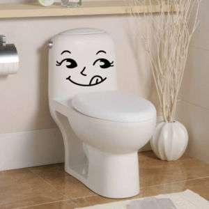 Graphic Wall Sticker SMILE Toilet Decor Funny Art Decal  