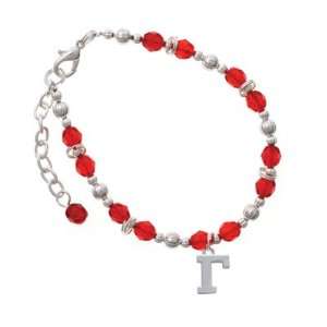 Greek Letter Gamma Red Czech Glass Beaded Charm Bracelet [Jewelry]