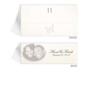  150 Photo Place Cards   Butterfly Taupe II Office 