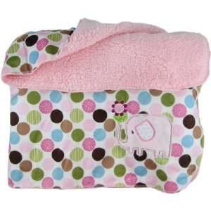  Snugly Baby Polka Dot Sateen & Fleece Baby Blanket w 