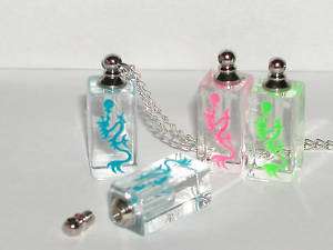 Small Skeleton Perfume vial pendant bottle SCREW CAP  