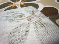   Khaki Brown Tan Flower Linen Sofa/Cushion Cover Fabric Material  