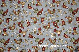 Chicken Rooster Goose Eggs Chicks Curtain Valance NEW  