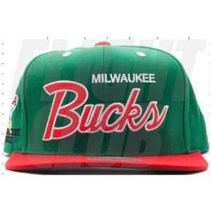  Mitchell & Ness Hats Milwaukee Bucks Snapback NBA Script 