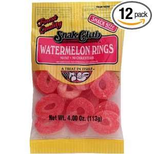 Snak Club Watermelon Rings, 4 ounce bags, (Pack of 12)  