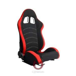  Cipher Auto Black & Red Universal Racing Seats (Two Seats 